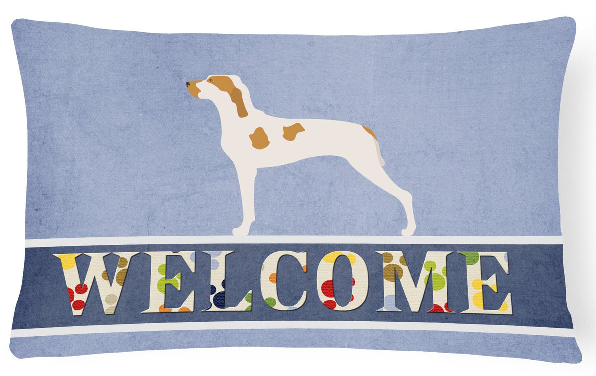 Ariege Pointer Welcome Canvas Fabric Decorative Pillow BB8272PW1216 by Caroline&#39;s Treasures