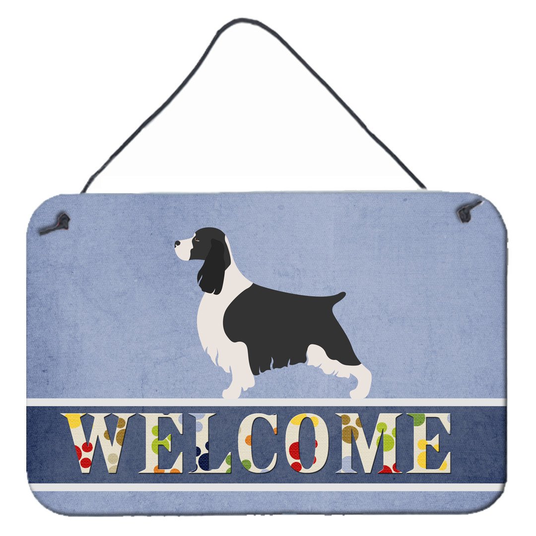English Springer Spaniel Welcome Wall or Door Hanging Prints BB8273DS812 by Caroline&#39;s Treasures