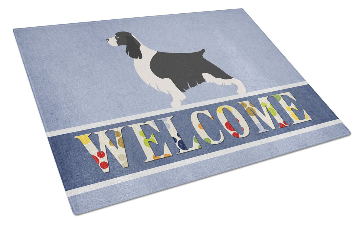 English Springer Spaniel Welcome Glass Cutting Board Large BB8273LCB by Caroline&#39;s Treasures