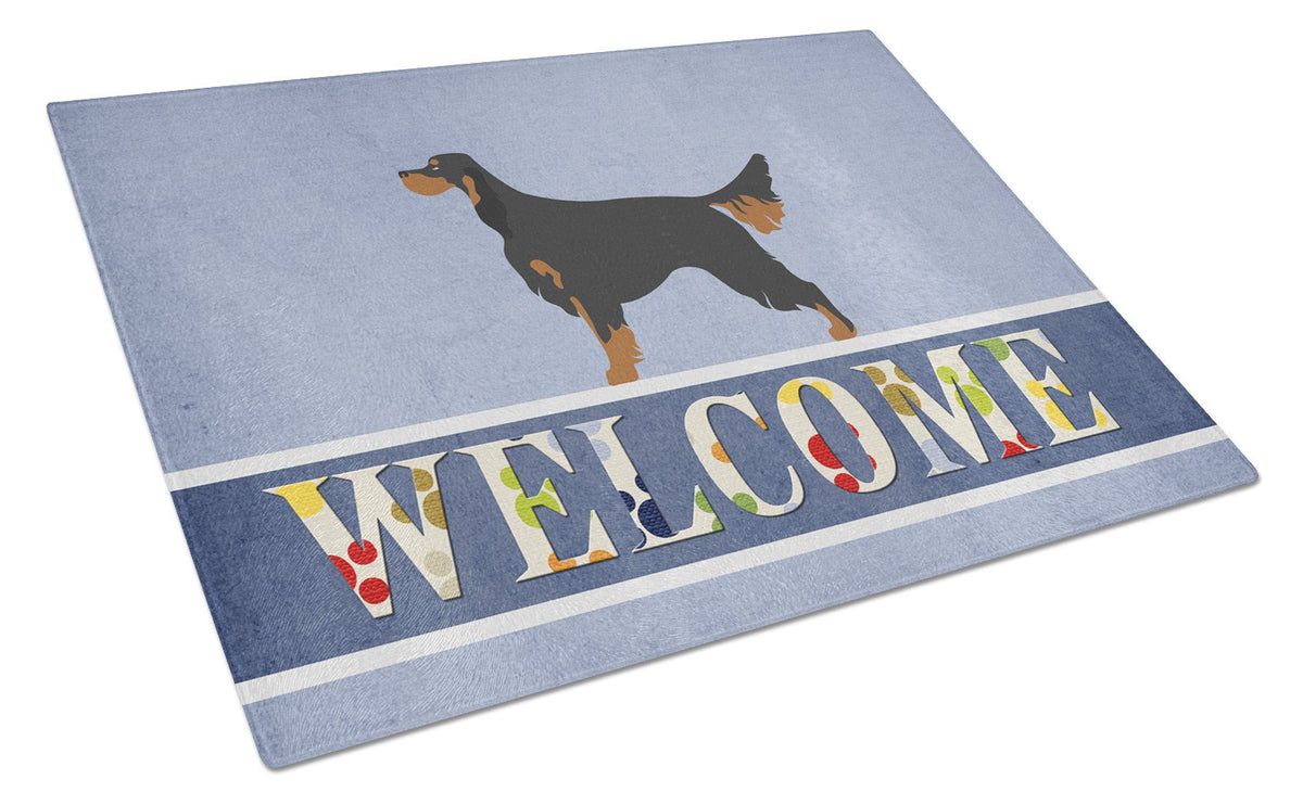 Gordon Setter Welcome Glass Cutting Board Large BB8274LCB by Caroline&#39;s Treasures