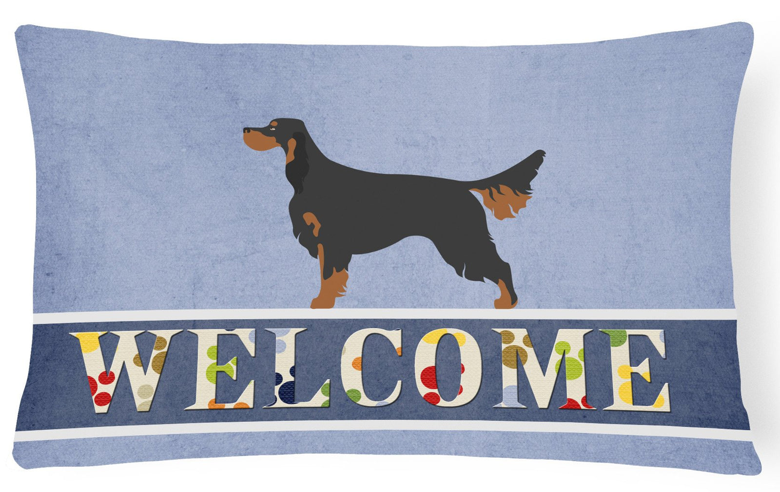 Gordon Setter Welcome Canvas Fabric Decorative Pillow BB8274PW1216 by Caroline's Treasures