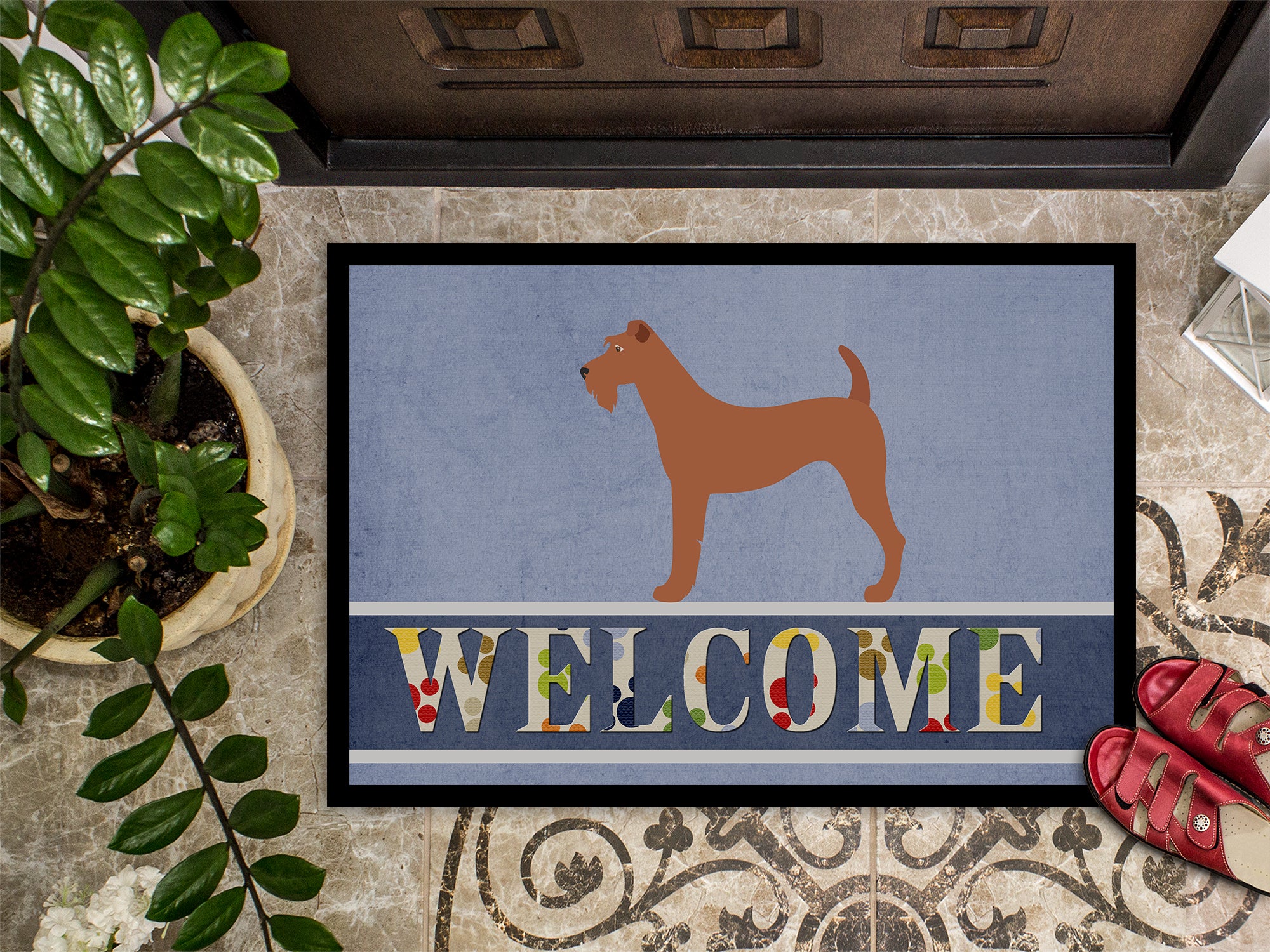 Irish Terrier Welcome Indoor or Outdoor Mat 18x27 BB8276MAT - the-store.com