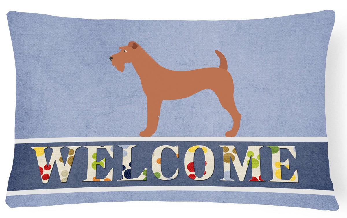 Irish Terrier Welcome Canvas Fabric Decorative Pillow BB8276PW1216 by Caroline&#39;s Treasures