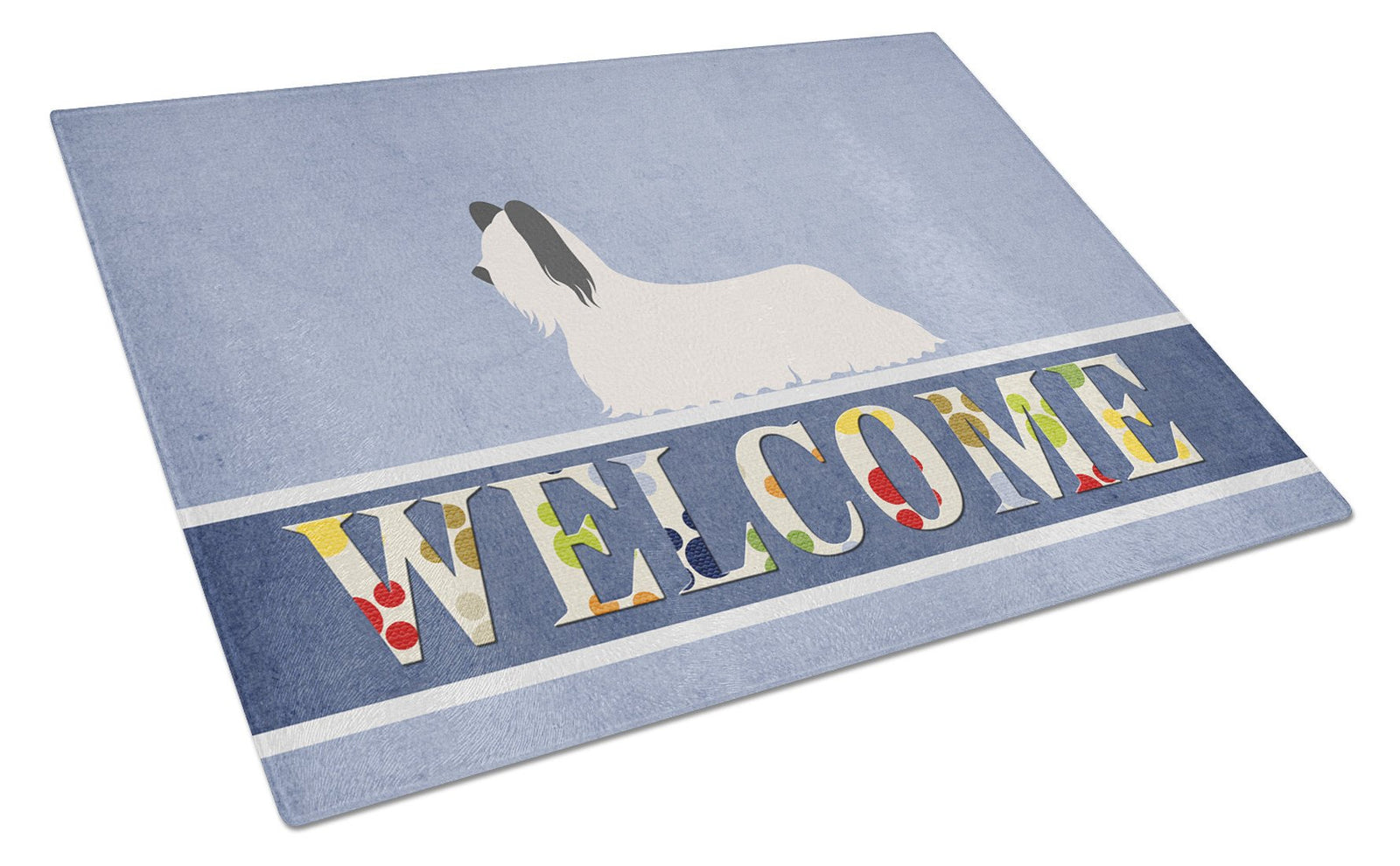 Skye Terrier Welcome Glass Cutting Board Large BB8278LCB by Caroline's Treasures