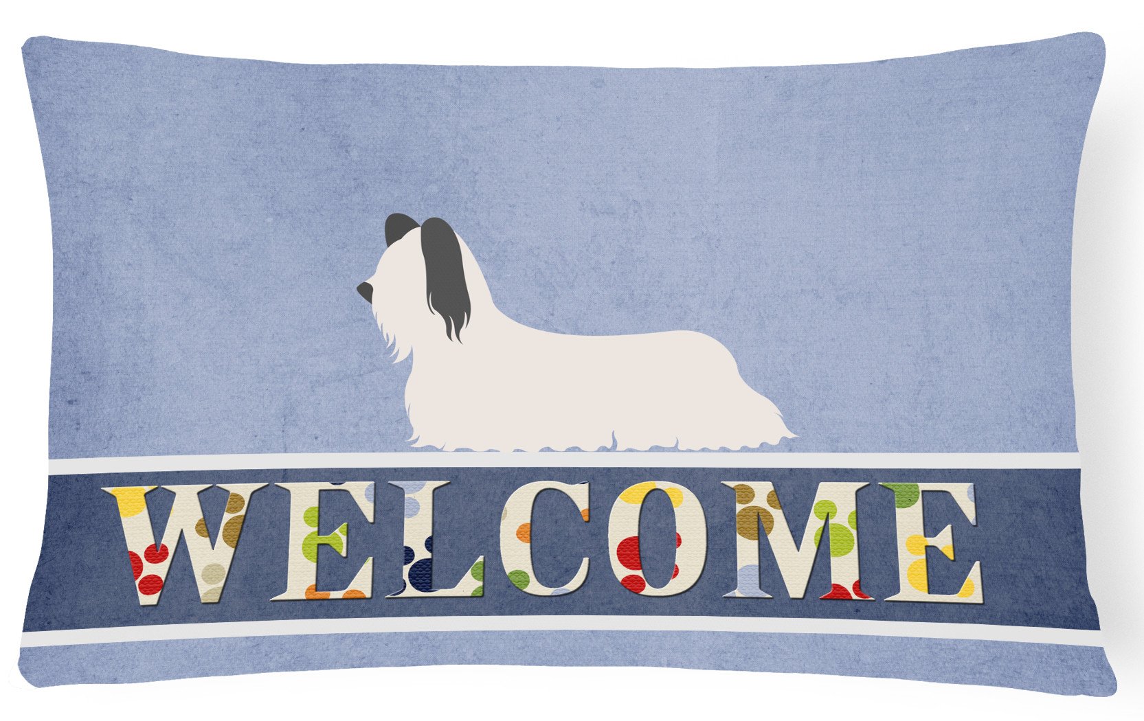 Skye Terrier Welcome Canvas Fabric Decorative Pillow BB8278PW1216 by Caroline's Treasures