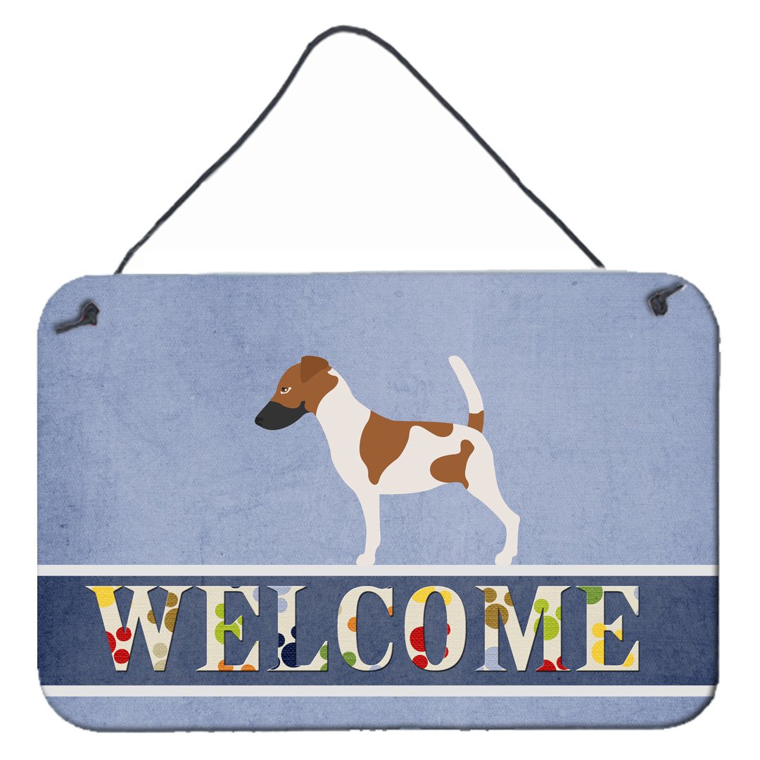 Smooth Fox Terrier Welcome Wall or Door Hanging Prints BB8279DS812 by Caroline&#39;s Treasures