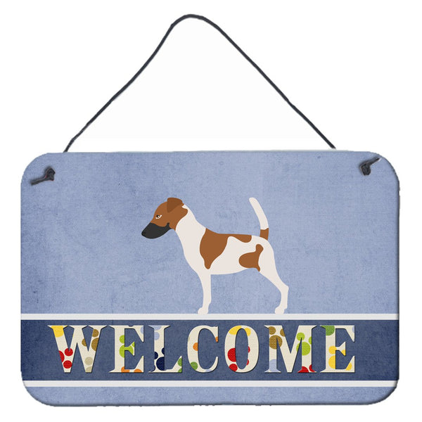 Smooth Fox Terrier Welcome Wall or Door Hanging Prints BB8279DS812 by Caroline's Treasures
