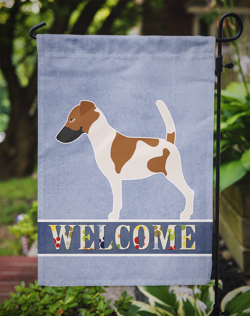 Smooth Fox Terrier Welcome Flag Garden Size BB8279GF