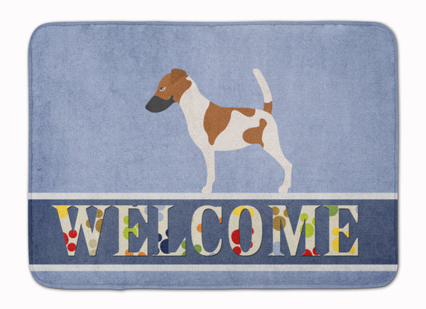 Smooth Fox Terrier Welcome Machine Washable Memory Foam Mat BB8279RUG - the-store.com