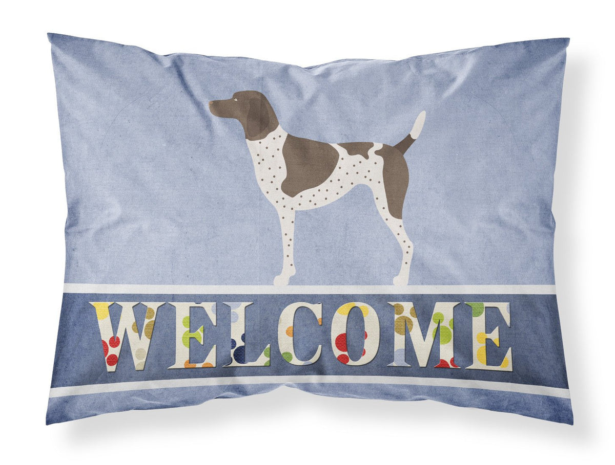 German Shorthaired Pointer Welcome Fabric Standard Pillowcase BB8283PILLOWCASE by Caroline&#39;s Treasures