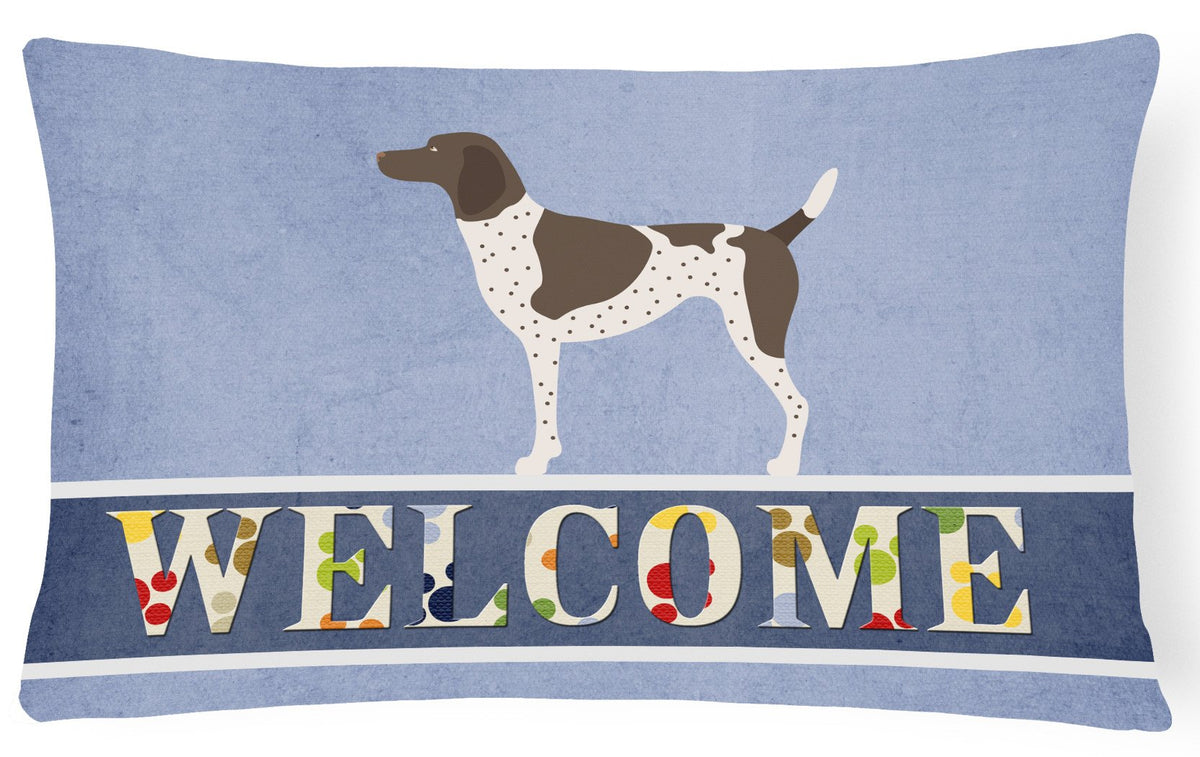 German Shorthaired Pointer Welcome Canvas Fabric Decorative Pillow BB8283PW1216 by Caroline&#39;s Treasures