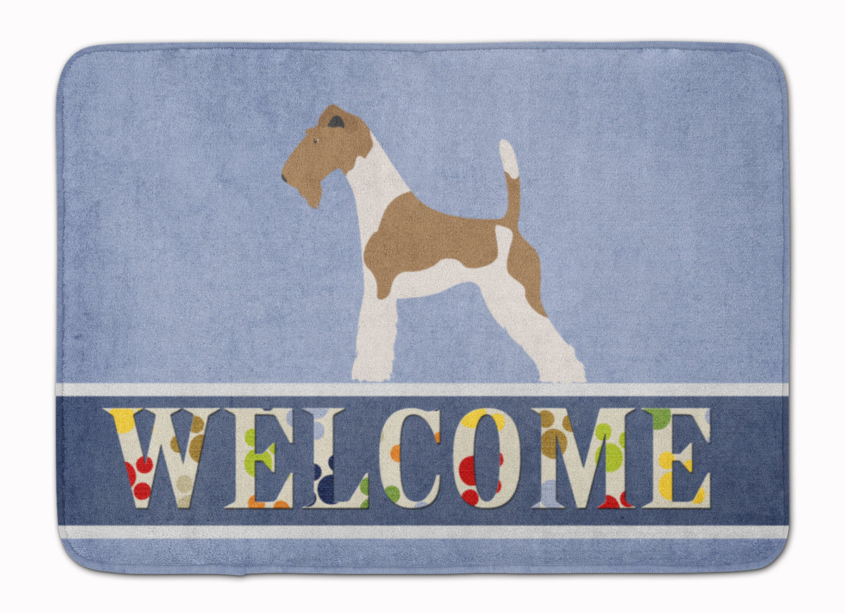 Wire Fox Terrier Welcome Machine Washable Memory Foam Mat BB8284RUG - the-store.com