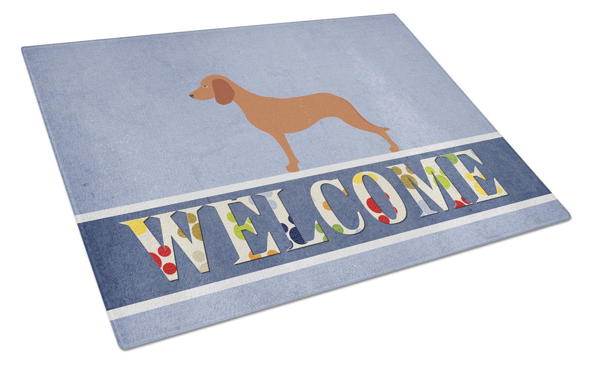 Bavarian Mountian Hound Welcome Glass Cutting Board Large BB8285LCB by Caroline&#39;s Treasures