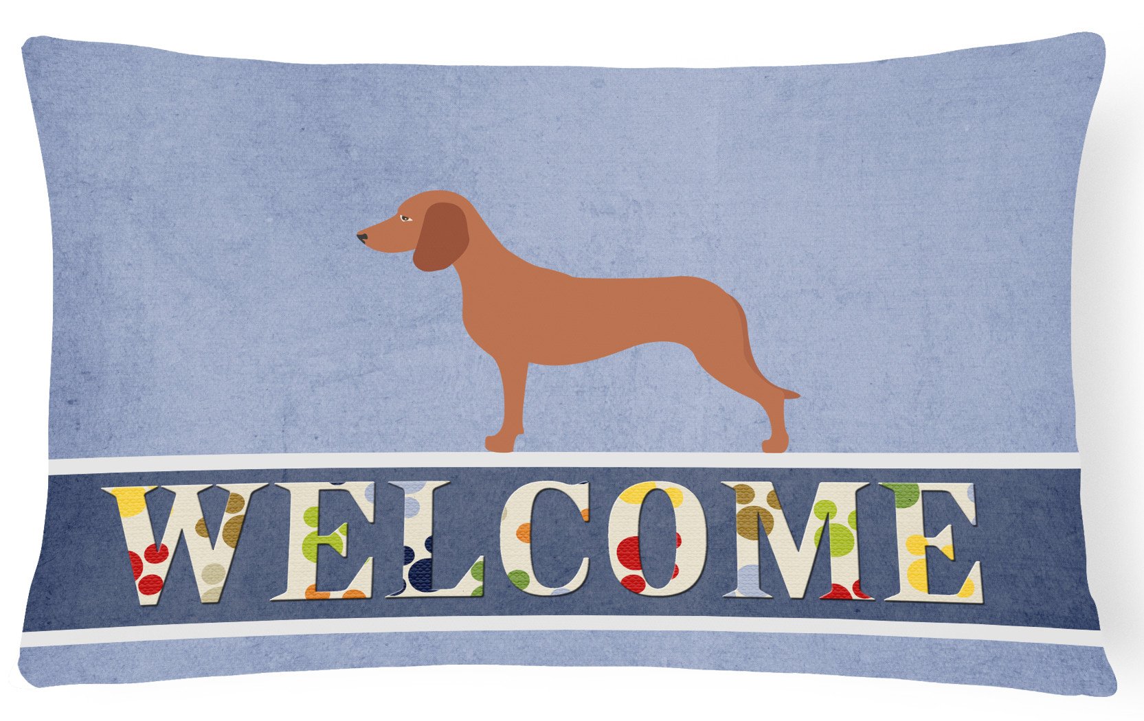 Bavarian Mountian Hound Welcome Canvas Fabric Decorative Pillow BB8285PW1216 by Caroline's Treasures