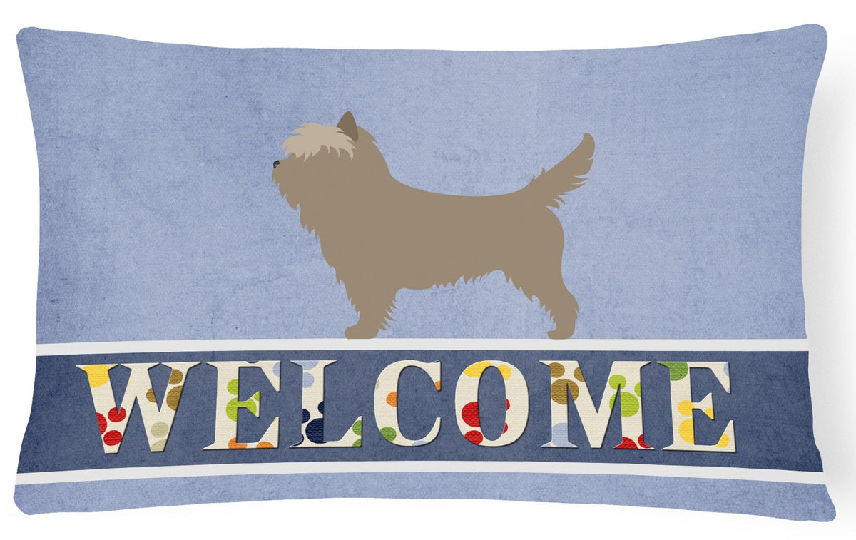 Cairn Terrier Welcome Canvas Fabric Decorative Pillow BB8286PW1216 by Caroline&#39;s Treasures