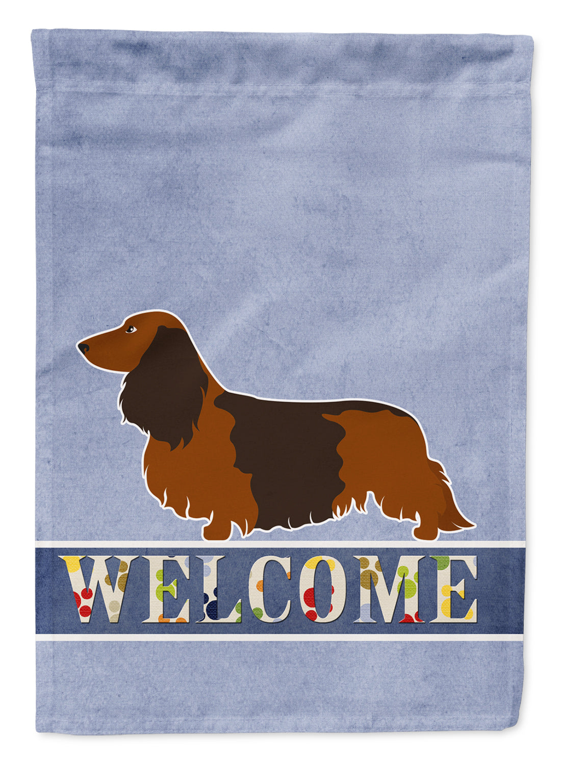 Longhaired Dachshund Welcome Flag Canvas House Size BB8287CHF