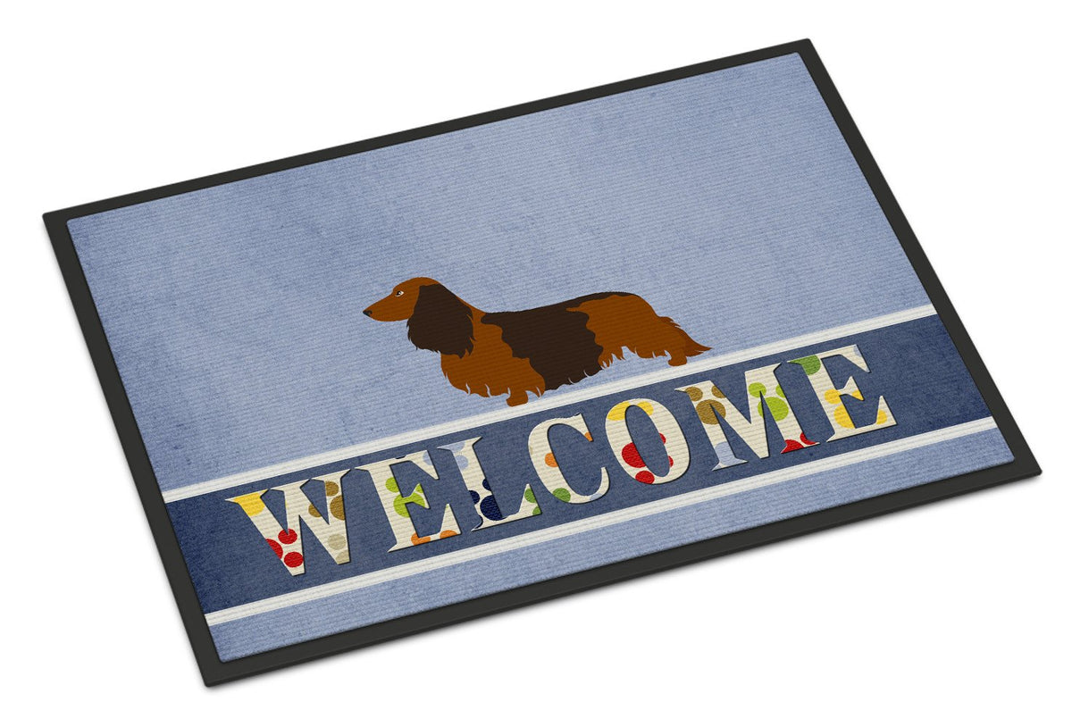 Longhaired Dachshund Welcome Indoor or Outdoor Mat 24x36 BB8287JMAT by Caroline&#39;s Treasures