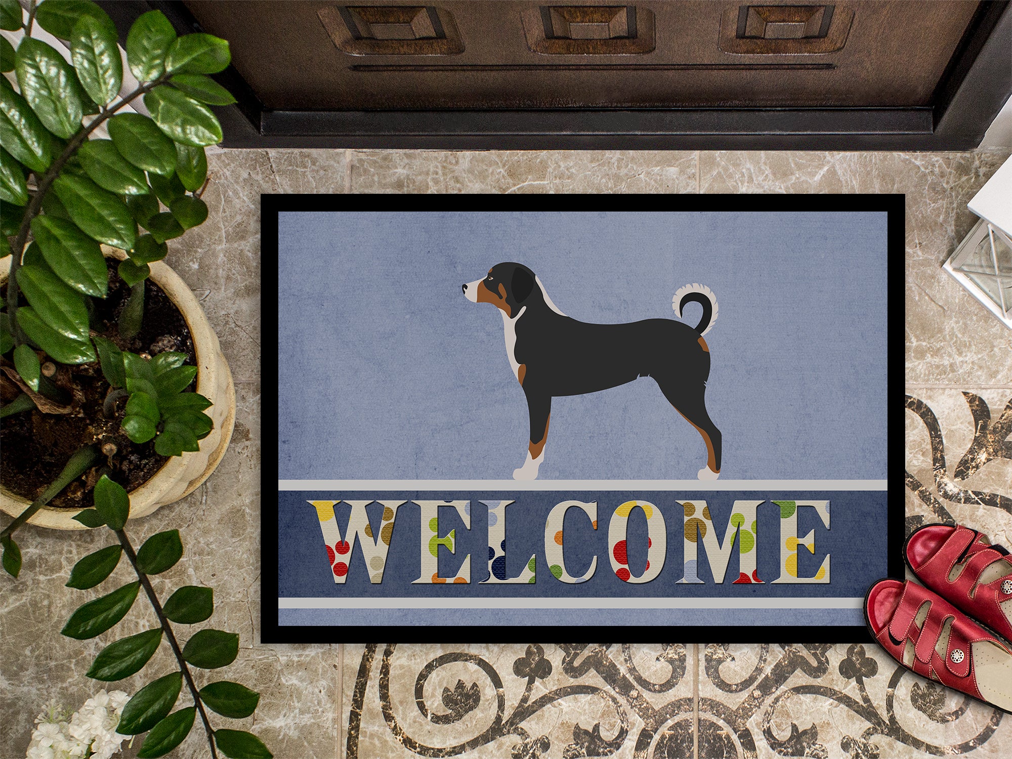 Appenzeller Sennenhund Welcome Indoor or Outdoor Mat 18x27 BB8288MAT - the-store.com