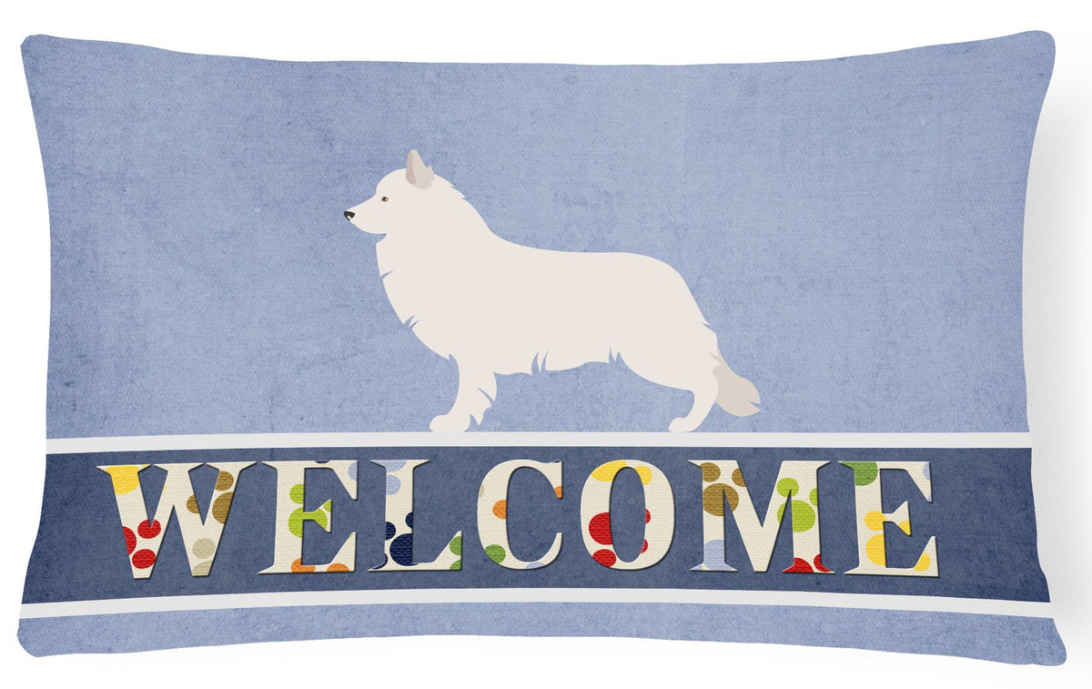 Berger Blanc Suisse Welcome Canvas Fabric Decorative Pillow BB8292PW1216 by Caroline&#39;s Treasures