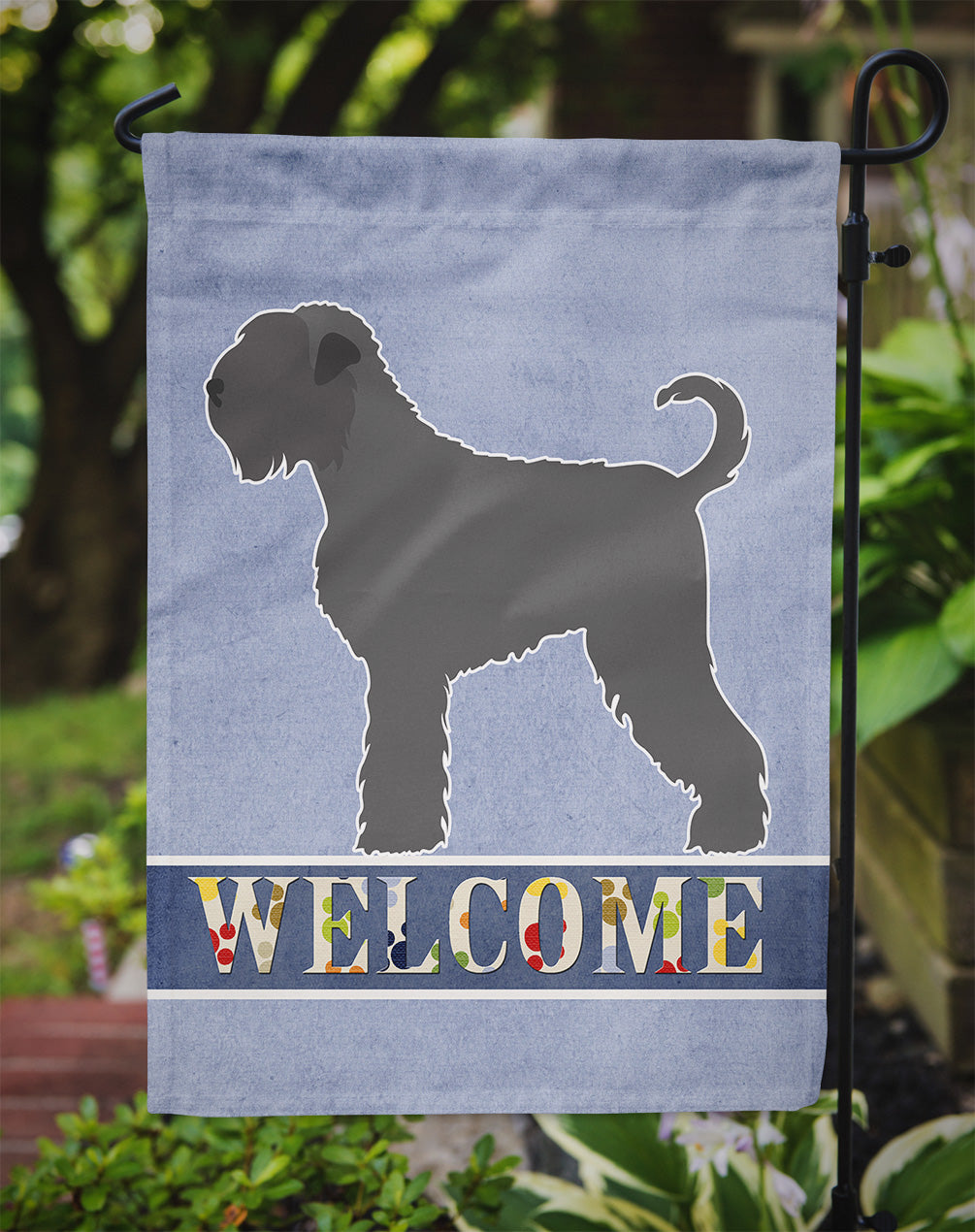 Black Russian Terrier Welcome Flag Garden Size BB8293GF  the-store.com.