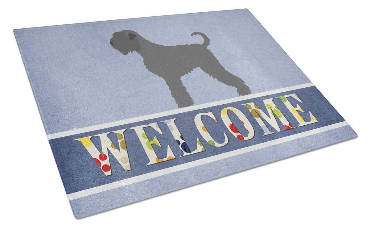Black Russian Terrier Welcome Glass Cutting Board Large BB8293LCB by Caroline&#39;s Treasures