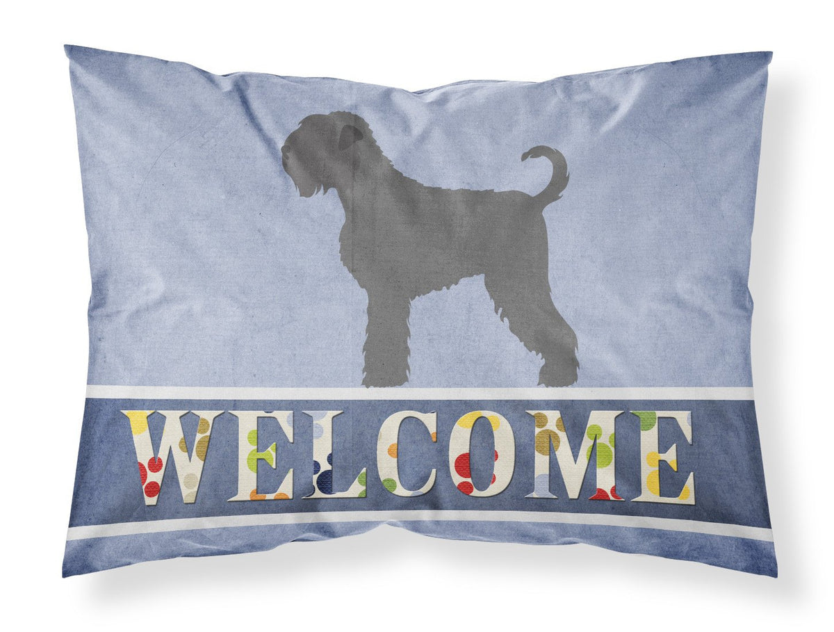 Black Russian Terrier Welcome Fabric Standard Pillowcase BB8293PILLOWCASE by Caroline&#39;s Treasures