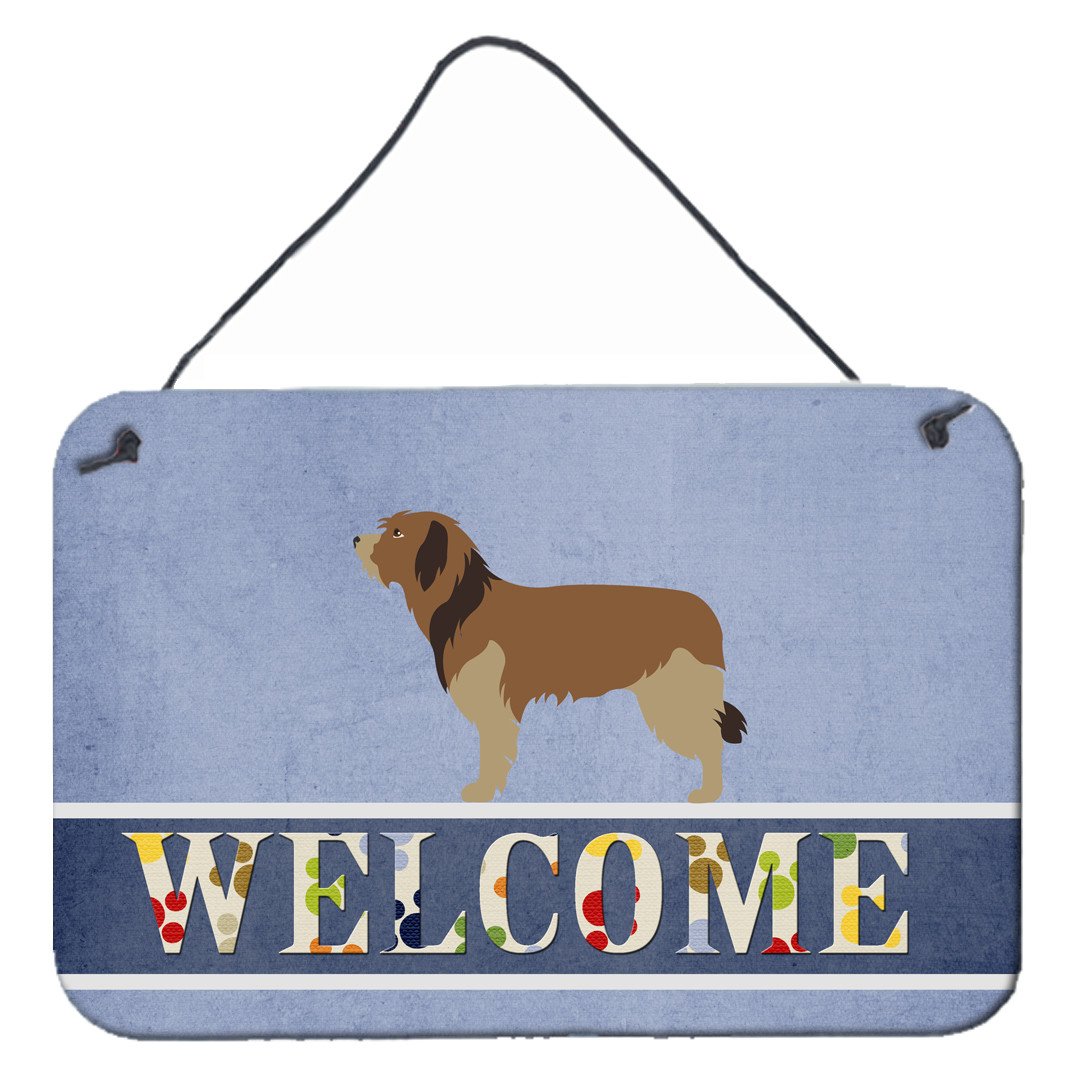 Catalan Sheepdog Welcome Wall or Door Hanging Prints BB8295DS812 by Caroline&#39;s Treasures