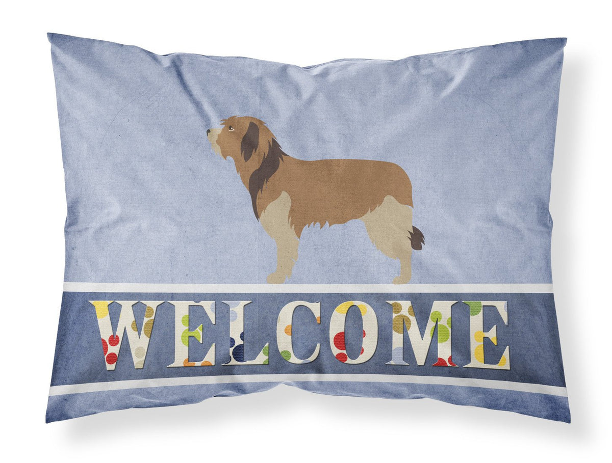 Catalan Sheepdog Welcome Fabric Standard Pillowcase BB8295PILLOWCASE by Caroline&#39;s Treasures