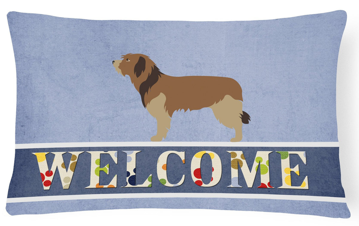 Catalan Sheepdog Welcome Canvas Fabric Decorative Pillow BB8295PW1216 by Caroline&#39;s Treasures