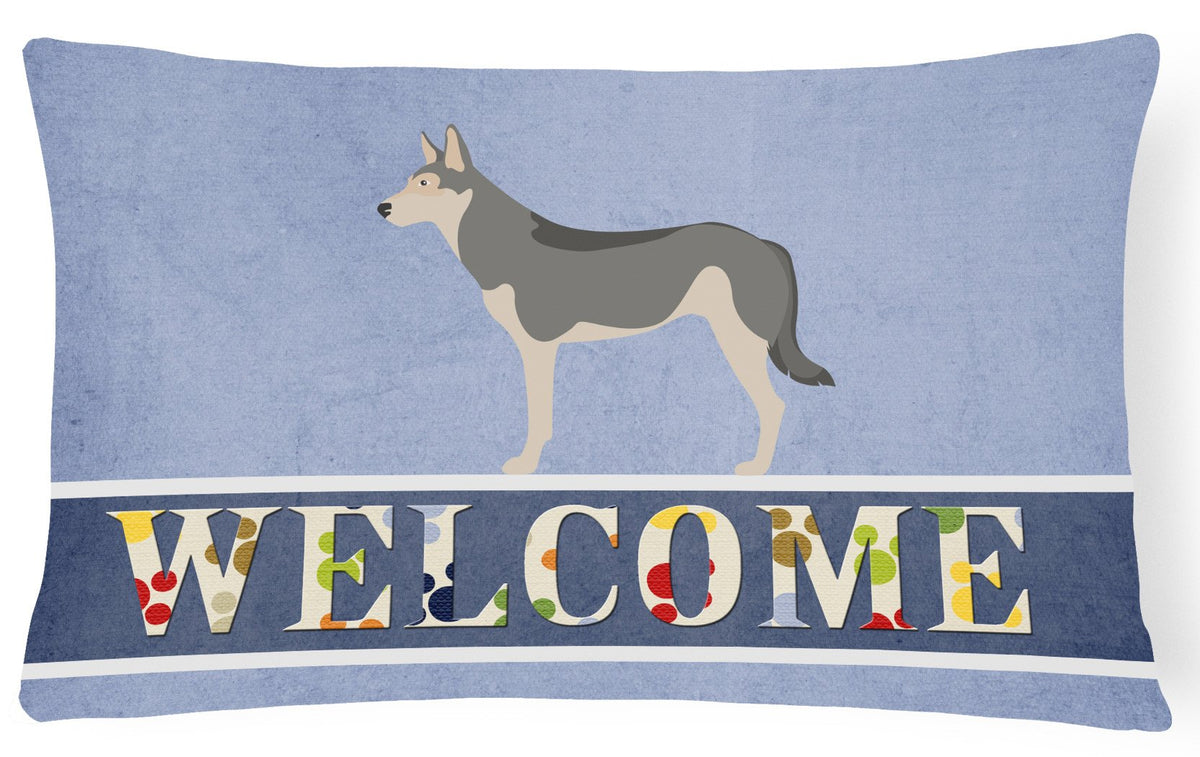 Saarloos Wolfdog Welcome Canvas Fabric Decorative Pillow BB8296PW1216 by Caroline&#39;s Treasures