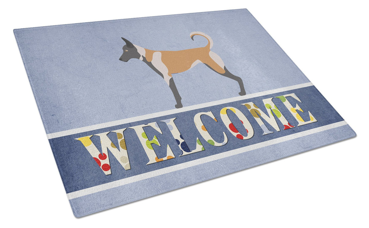 Malinois Welcome Glass Cutting Board Large BB8299LCB by Caroline&#39;s Treasures