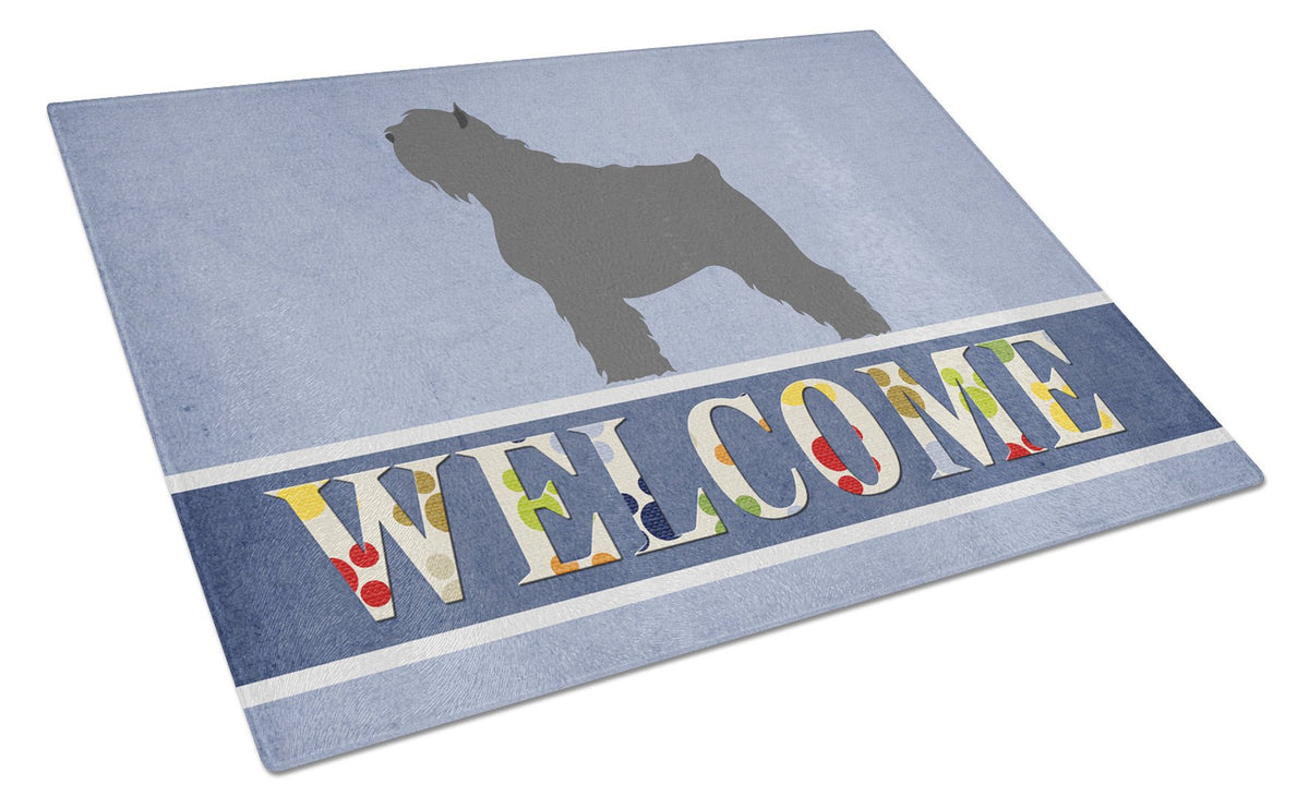 Bouvier des Flandres Welcome Glass Cutting Board Large BB8302LCB by Caroline&#39;s Treasures