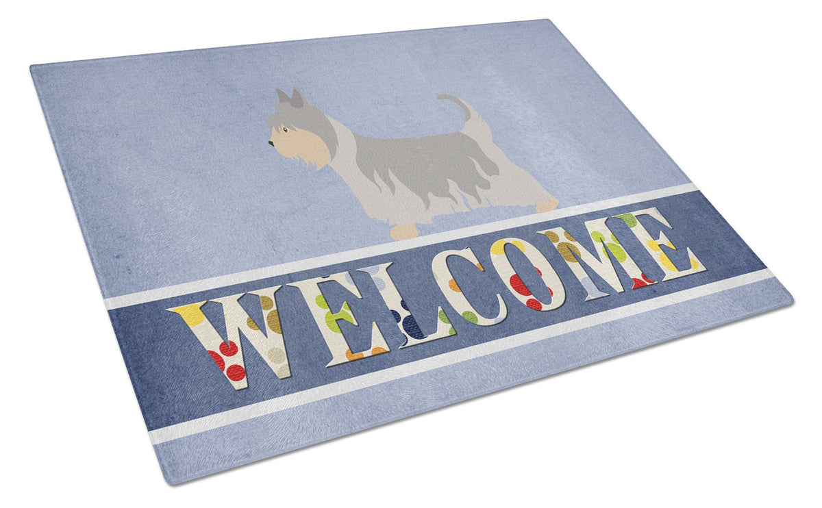 Australian Silky Terrier Welcome Glass Cutting Board Large BB8307LCB by Caroline&#39;s Treasures