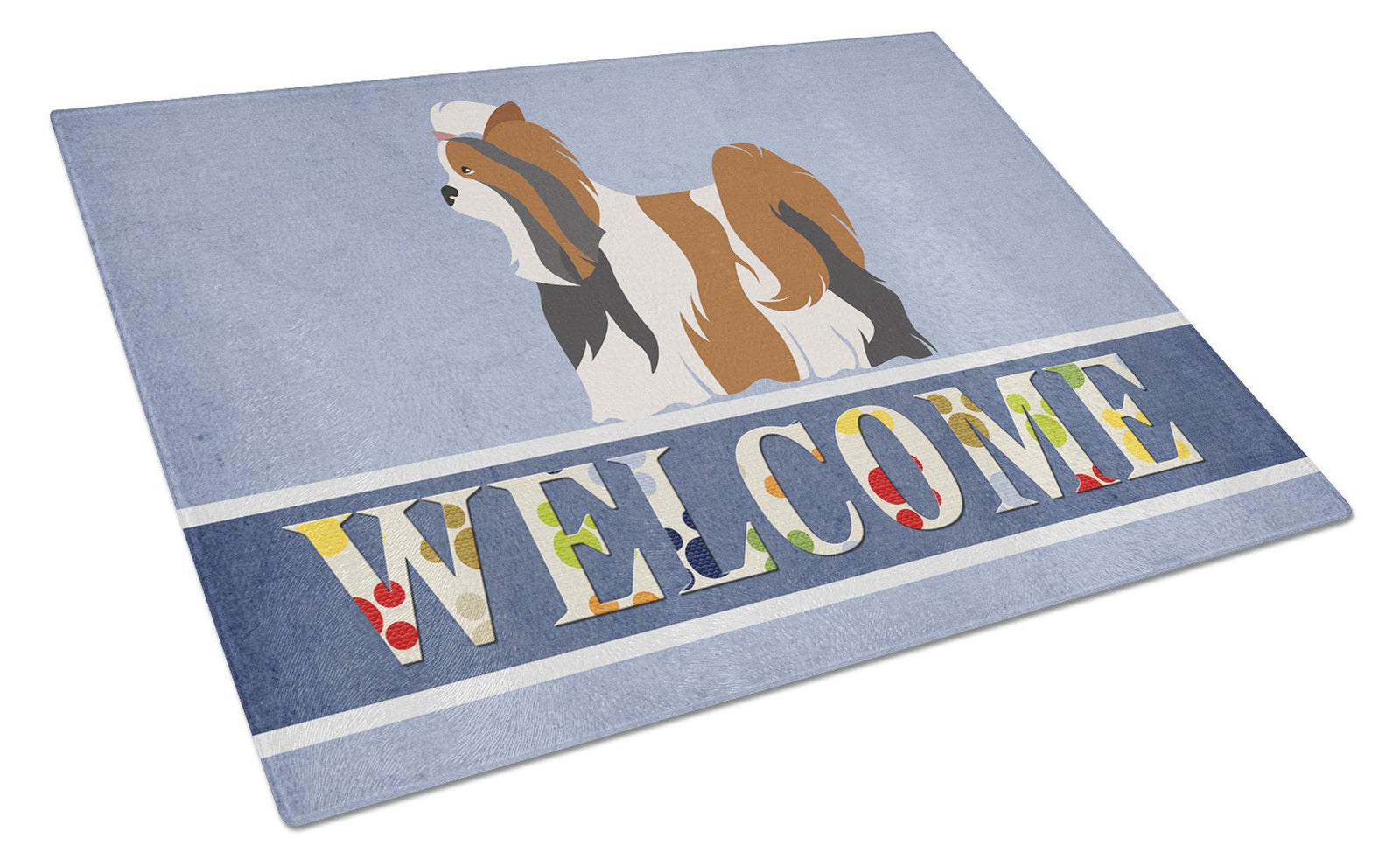Biewer Terrier Welcome Glass Cutting Board Large BB8308LCB by Caroline's Treasures