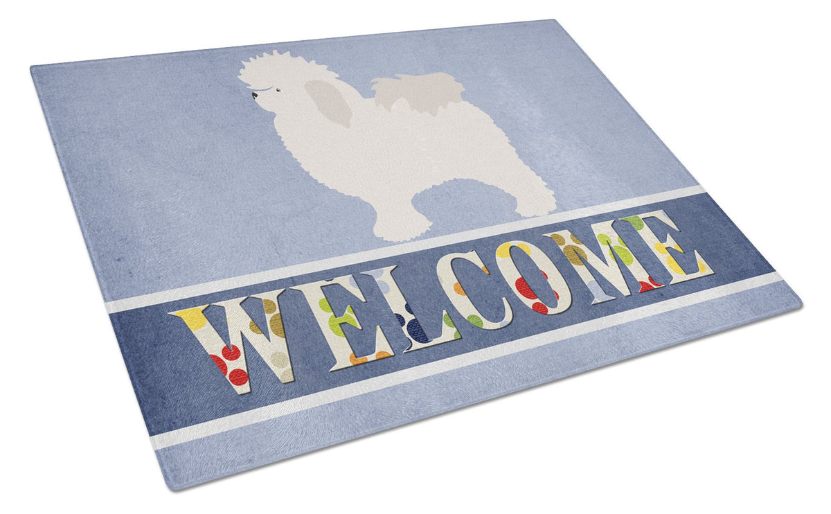 Bolognese Welcome Glass Cutting Board Large BB8309LCB by Caroline&#39;s Treasures