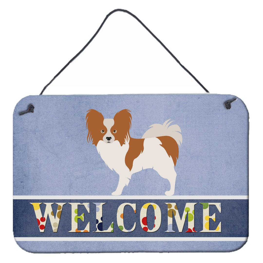 Papillon Welcome Wall or Door Hanging Prints BB8310DS812 by Caroline's Treasures