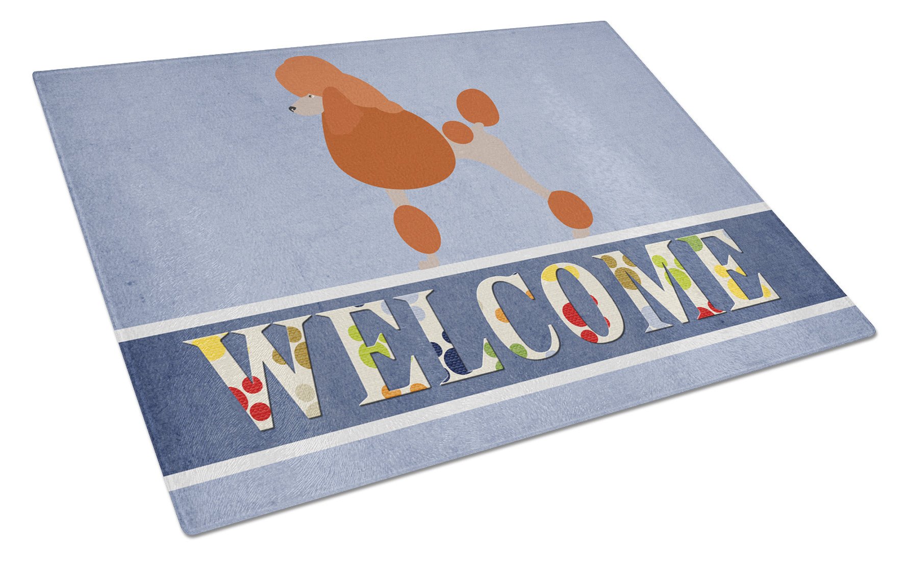 Royal Poodle Welcome Glass Cutting Board Large BB8311LCB by Caroline's Treasures