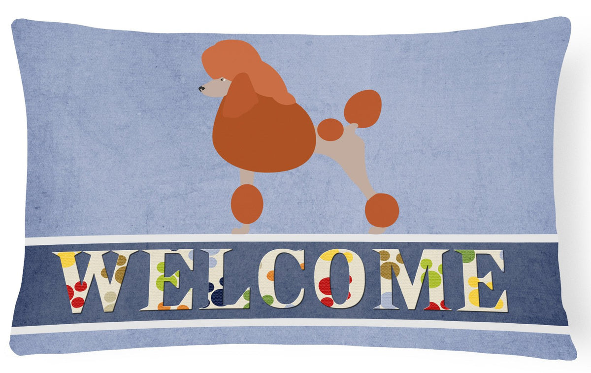 Royal Poodle Welcome Canvas Fabric Decorative Pillow BB8311PW1216 by Caroline&#39;s Treasures