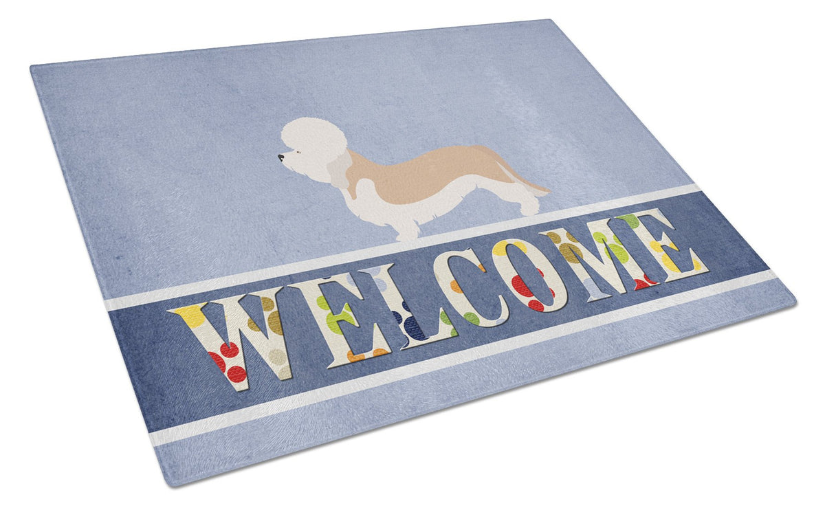 Dandie Dinmont Terrier Welcome Glass Cutting Board Large BB8312LCB by Caroline&#39;s Treasures