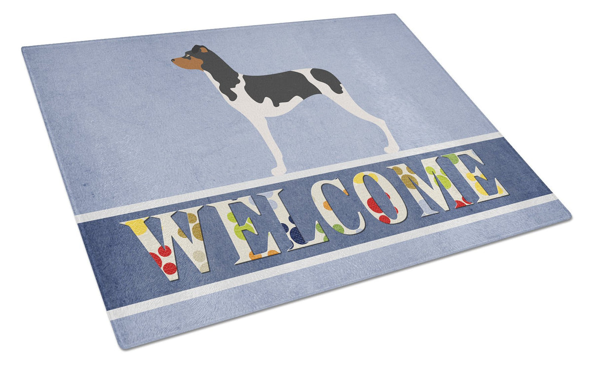 Brazilian Terrier Welcome Glass Cutting Board Large BB8315LCB by Caroline&#39;s Treasures