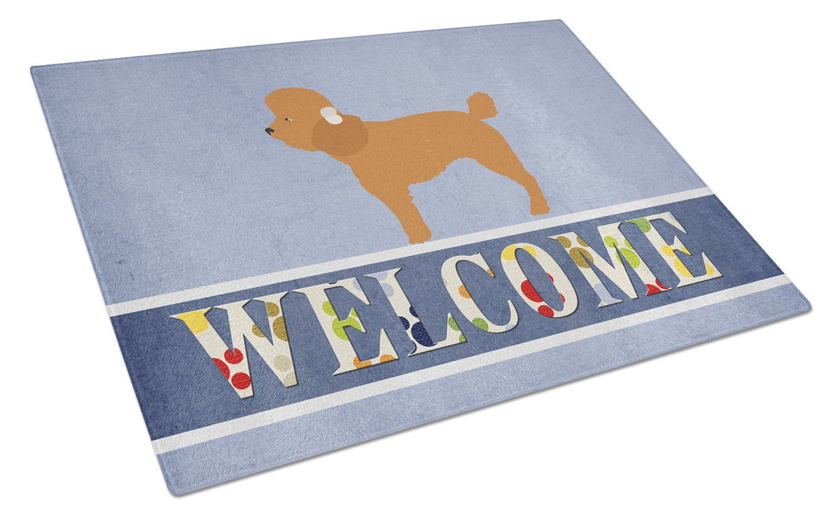 Toy Poodle Welcome Glass Cutting Board Large BB8316LCB by Caroline&#39;s Treasures