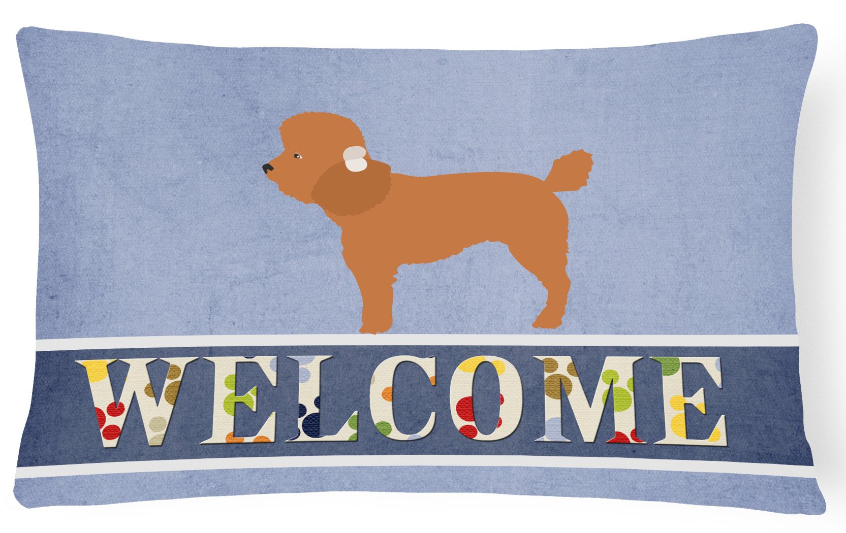 Toy Poodle Welcome Canvas Fabric Decorative Pillow BB8316PW1216 by Caroline's Treasures