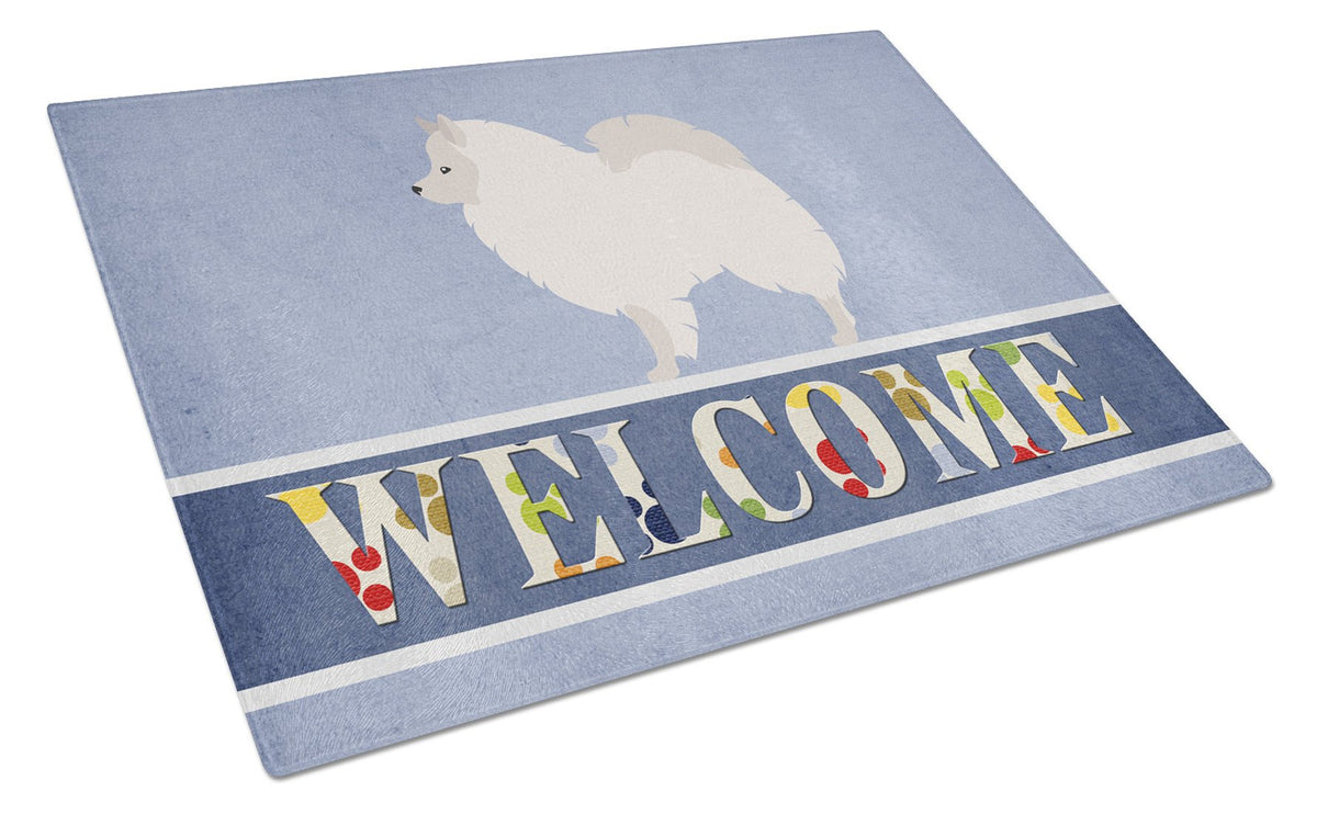 German Spitz Welcome Glass Cutting Board Large BB8317LCB by Caroline&#39;s Treasures