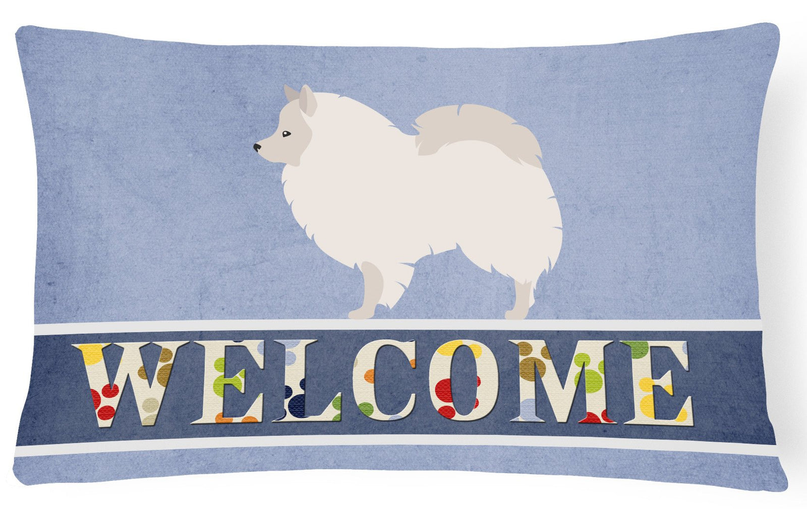 German Spitz Welcome Canvas Fabric Decorative Pillow BB8317PW1216 by Caroline's Treasures