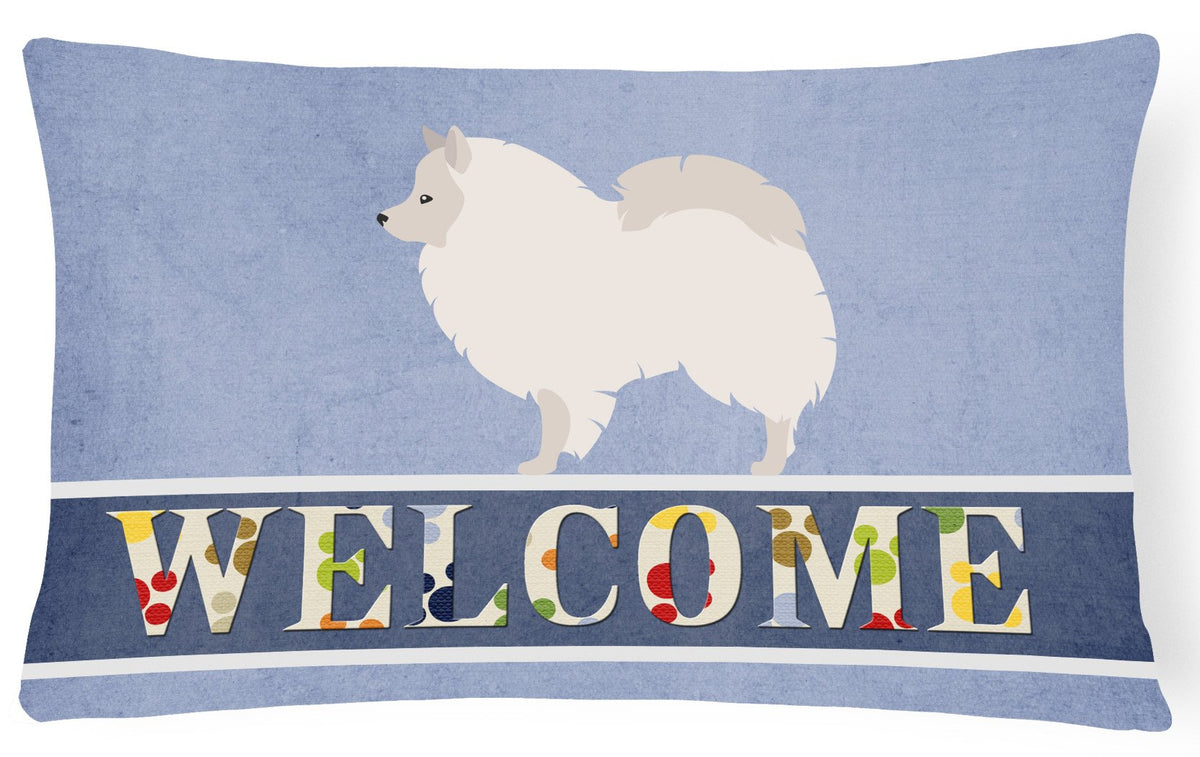 German Spitz Welcome Canvas Fabric Decorative Pillow BB8317PW1216 by Caroline&#39;s Treasures