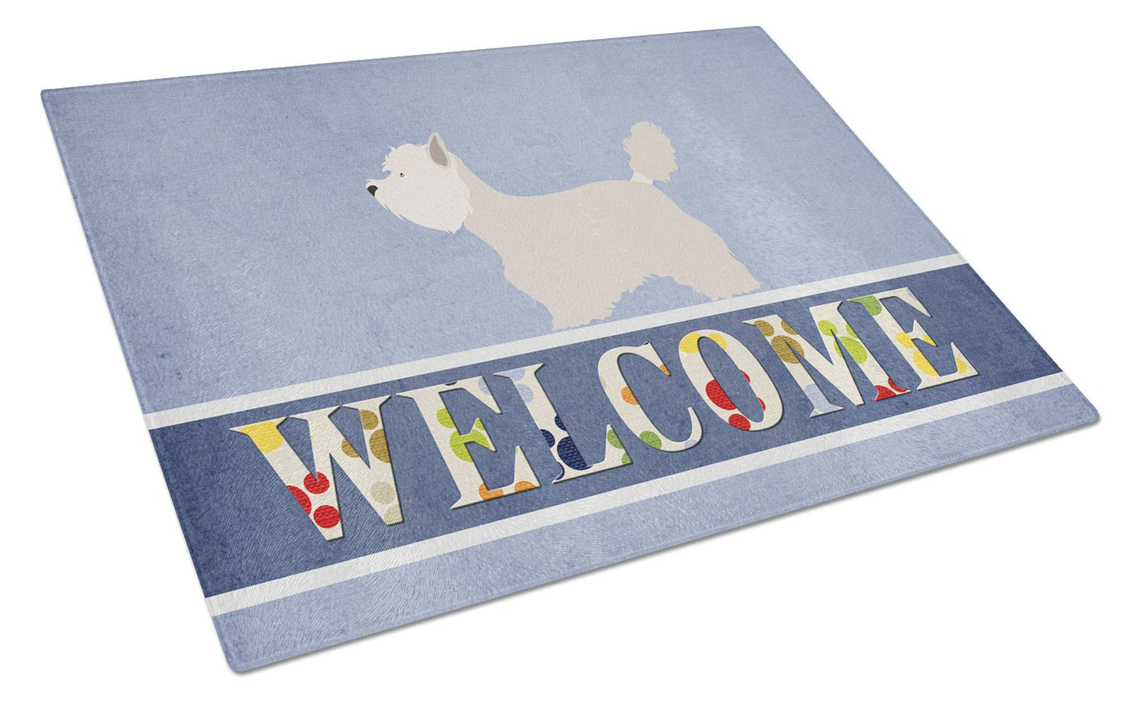 Westie Welcome Glass Cutting Board Large BB8318LCB by Caroline's Treasures