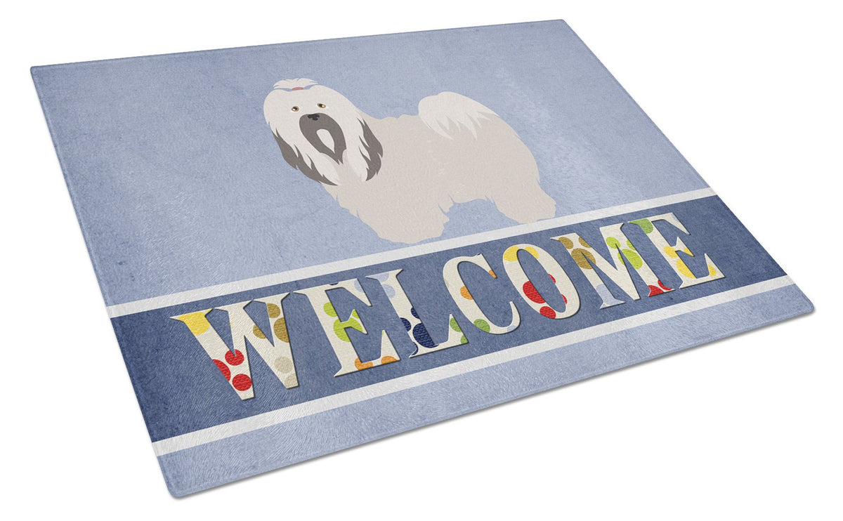Lhasa Apso Welcome Glass Cutting Board Large BB8319LCB by Caroline&#39;s Treasures