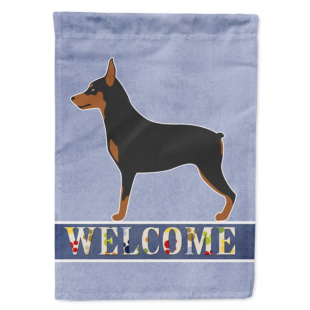 Miniature Pinscher Welcome Flag Canvas House Size BB8323CHF  the-store.com.
