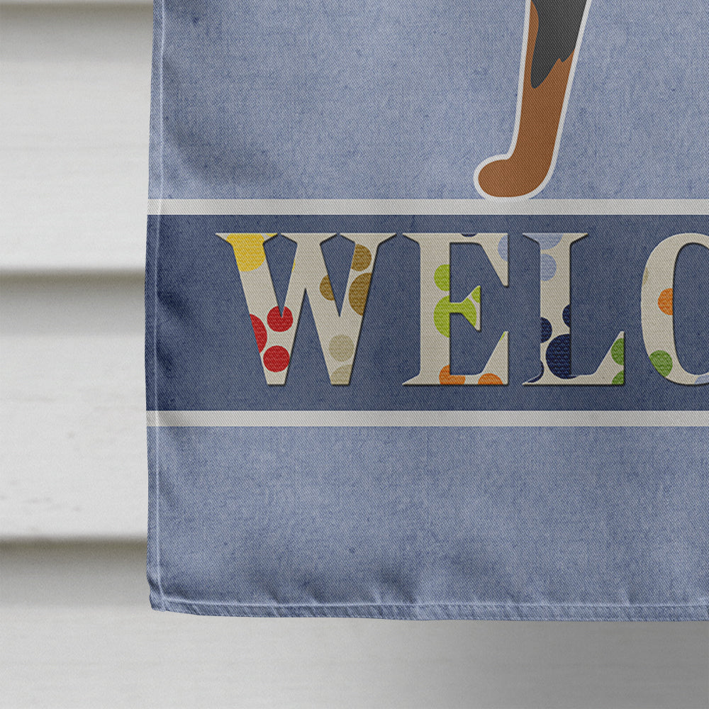 Miniature Pinscher Welcome Flag Canvas House Size BB8323CHF  the-store.com.