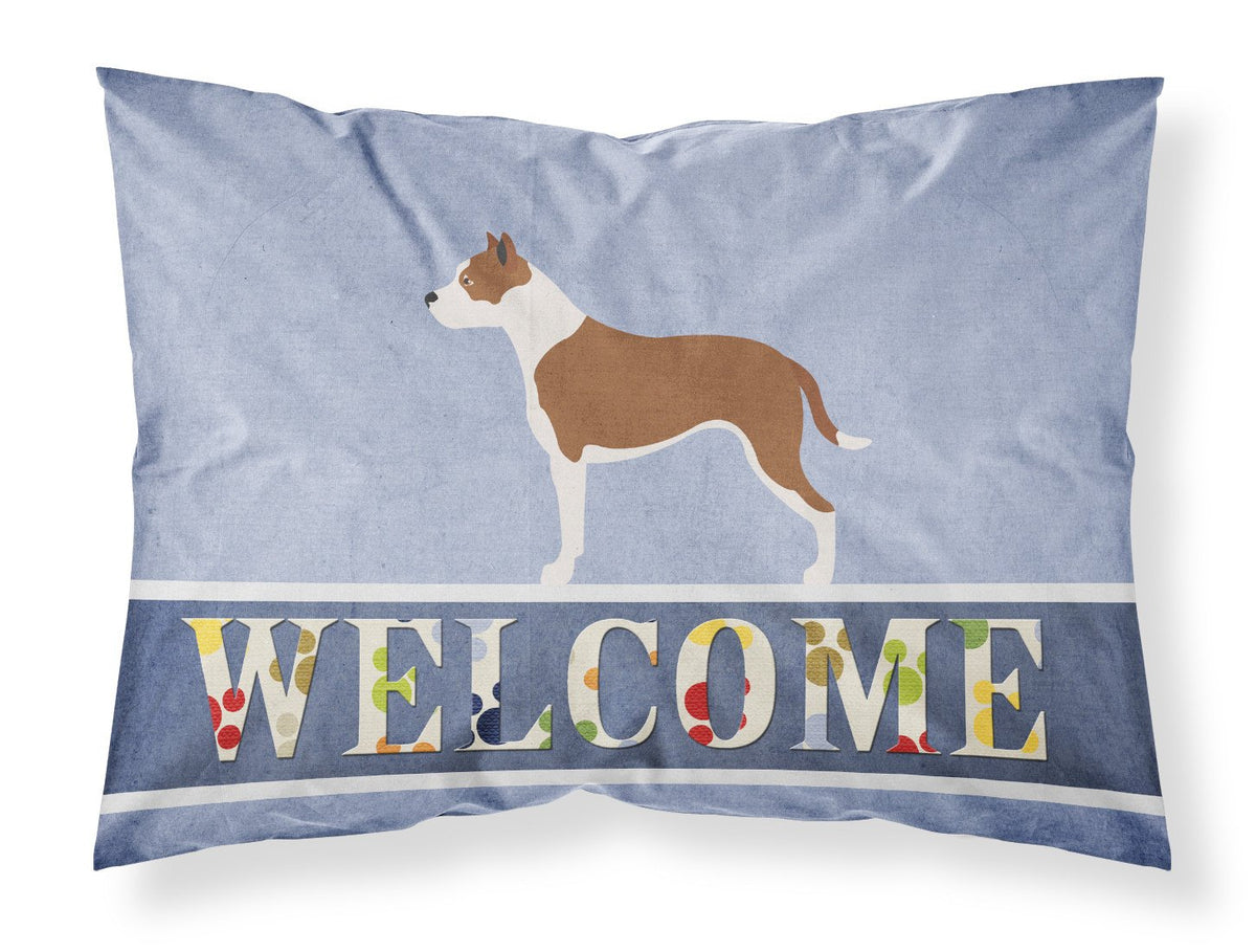Pit Bull Terrier Welcome Fabric Standard Pillowcase BB8325PILLOWCASE by Caroline&#39;s Treasures